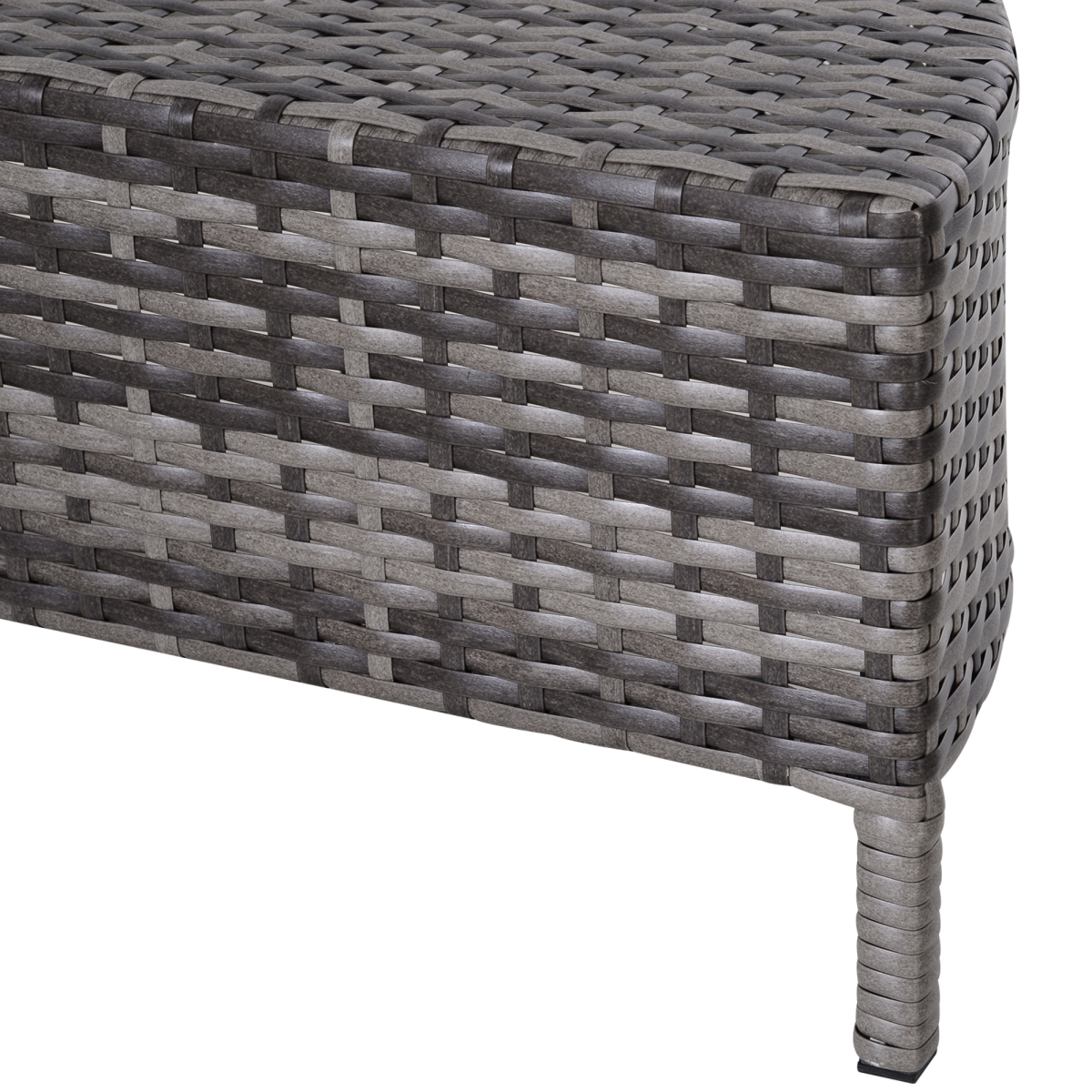 4-Seater Half Moon Shaped Rattan Outdoor Garden Furniture Set Grey